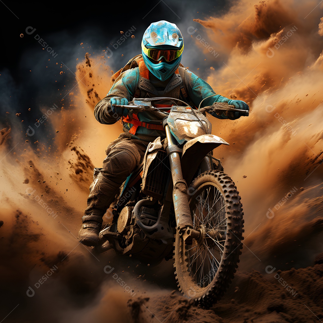 Piloto de motocross na corrida
