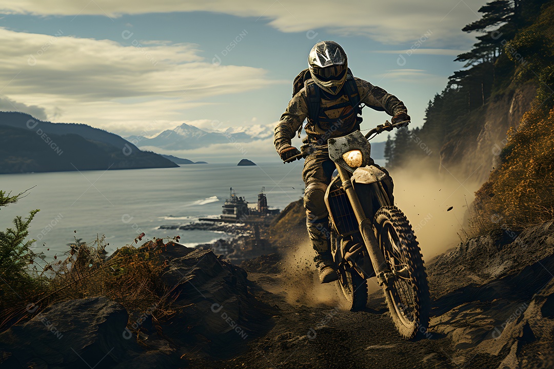 Piloto de motocross na corrida