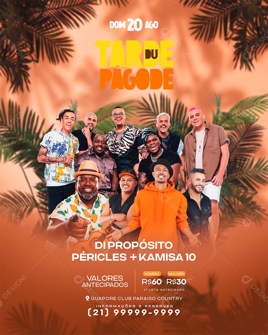 Flyer Tarde du Pagode Social Media PSD Editável