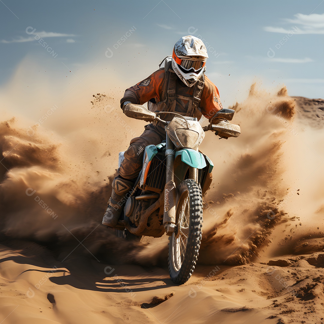 Piloto de motocross na corrida