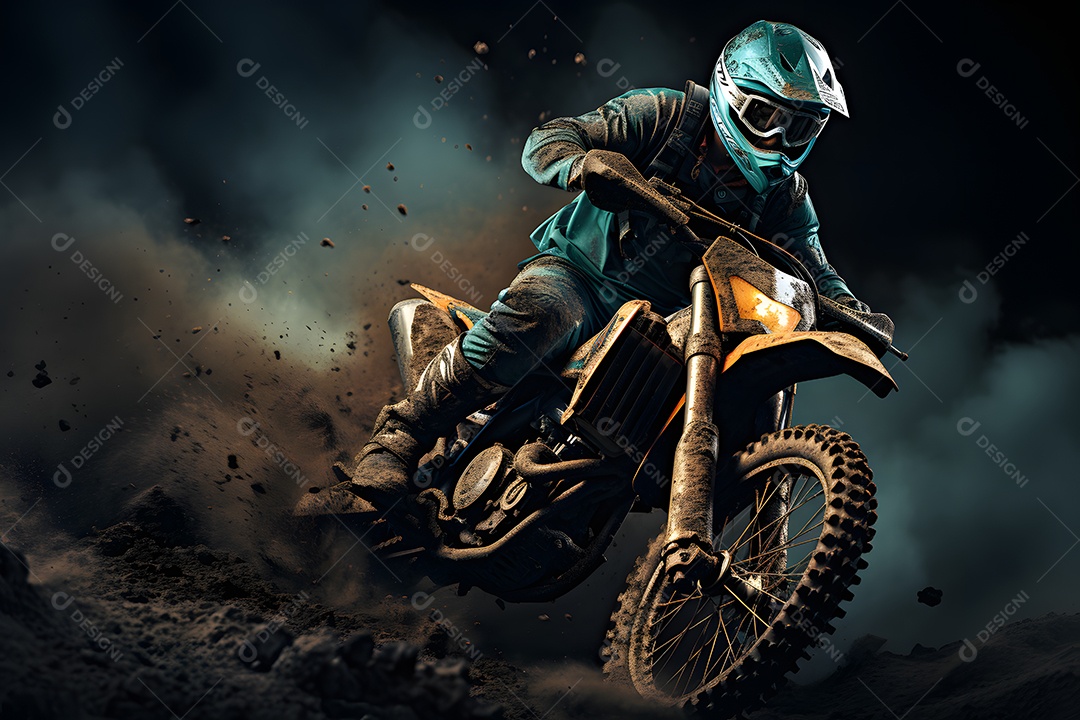 Piloto de motocross na corrida