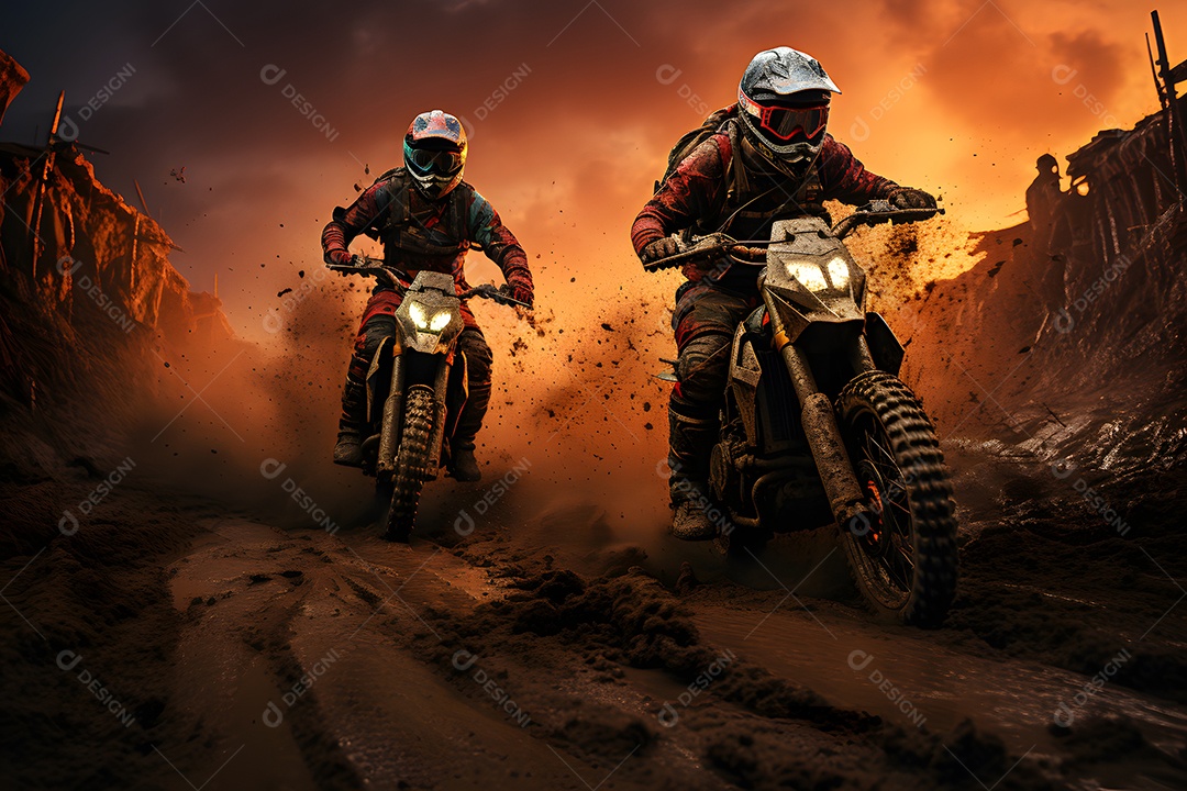 Piloto de motocross na corrida