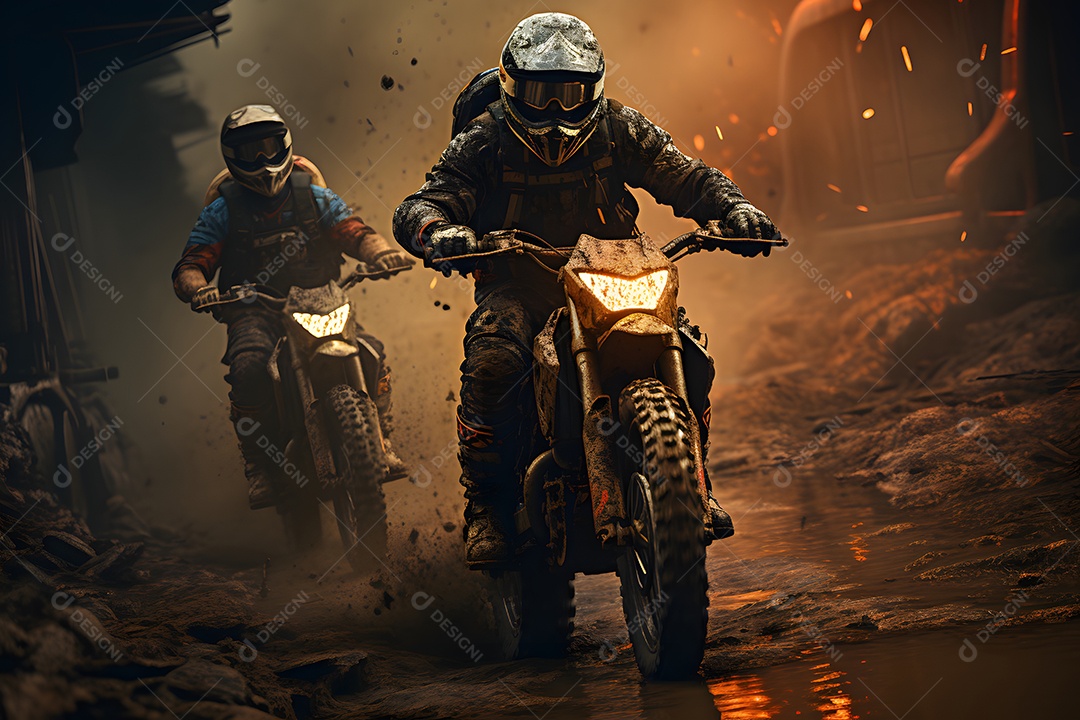 Piloto de motocross na corrida