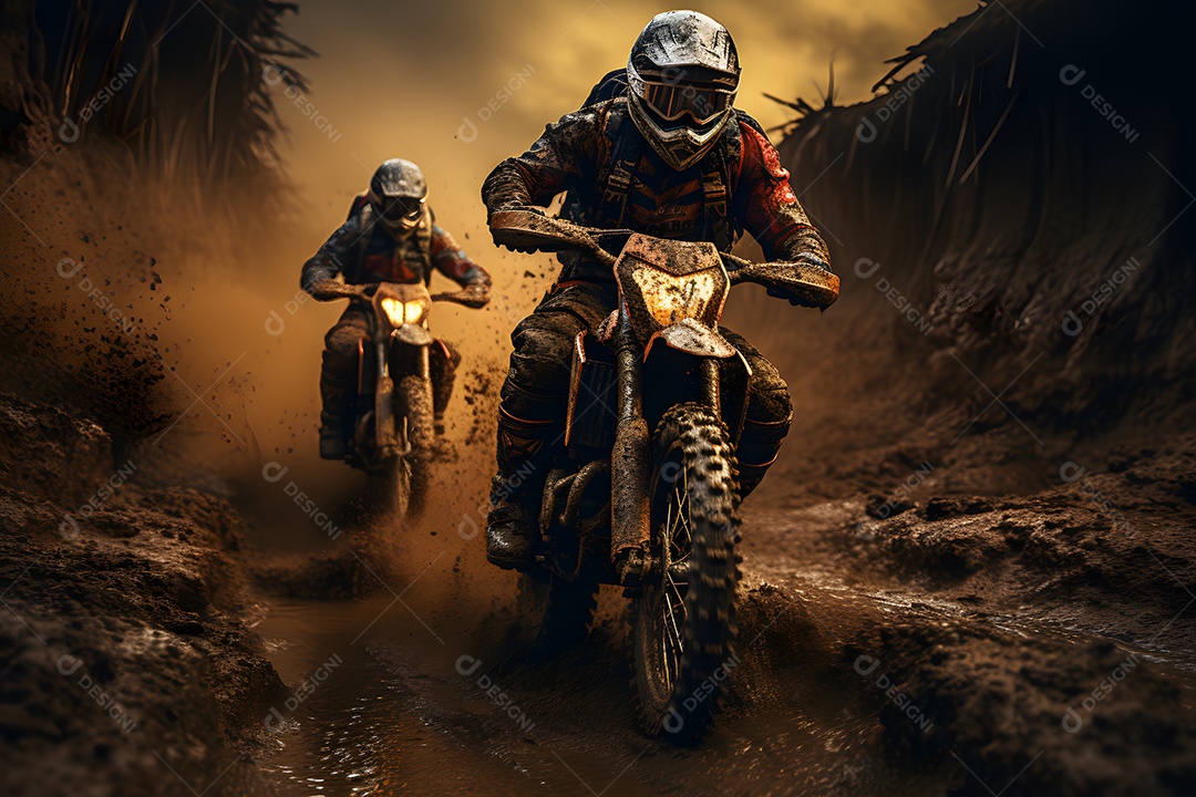 Piloto de motocross na corrida