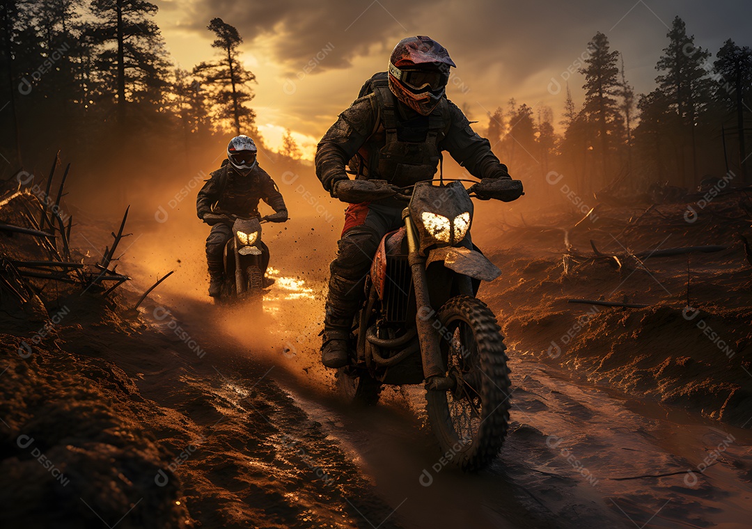 Piloto de motocross na corrida