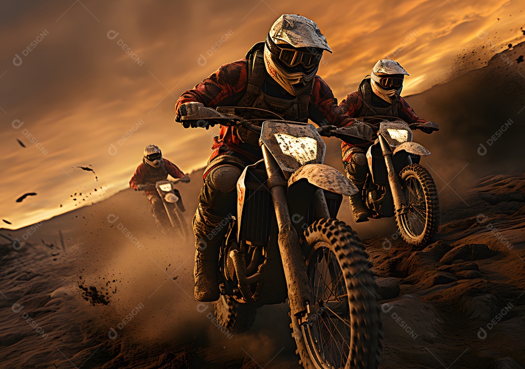 Piloto de motocross na corrida