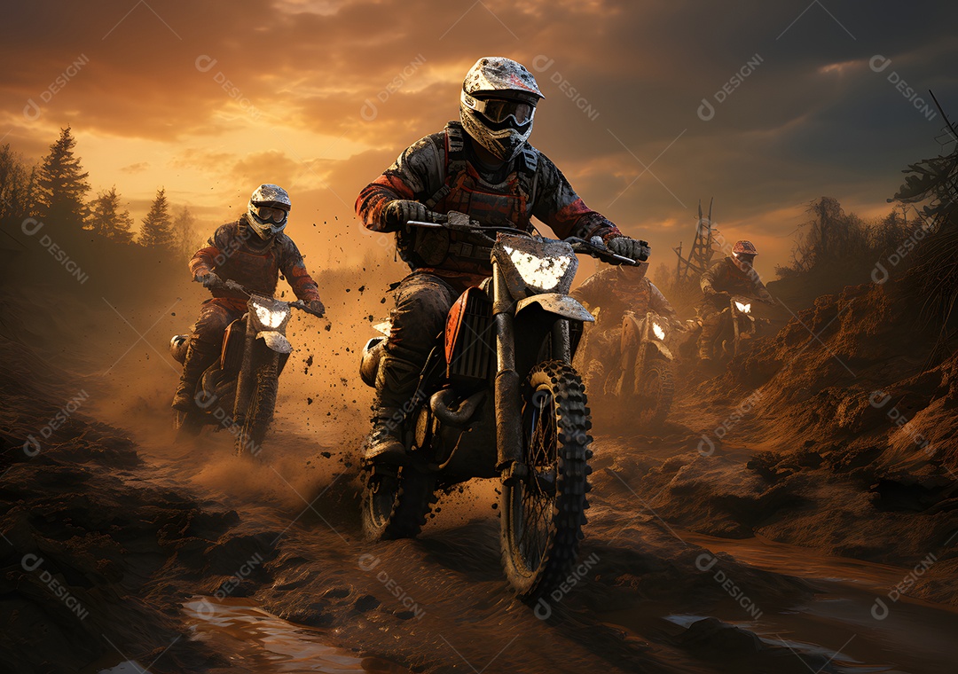 Piloto de motocross na corrida