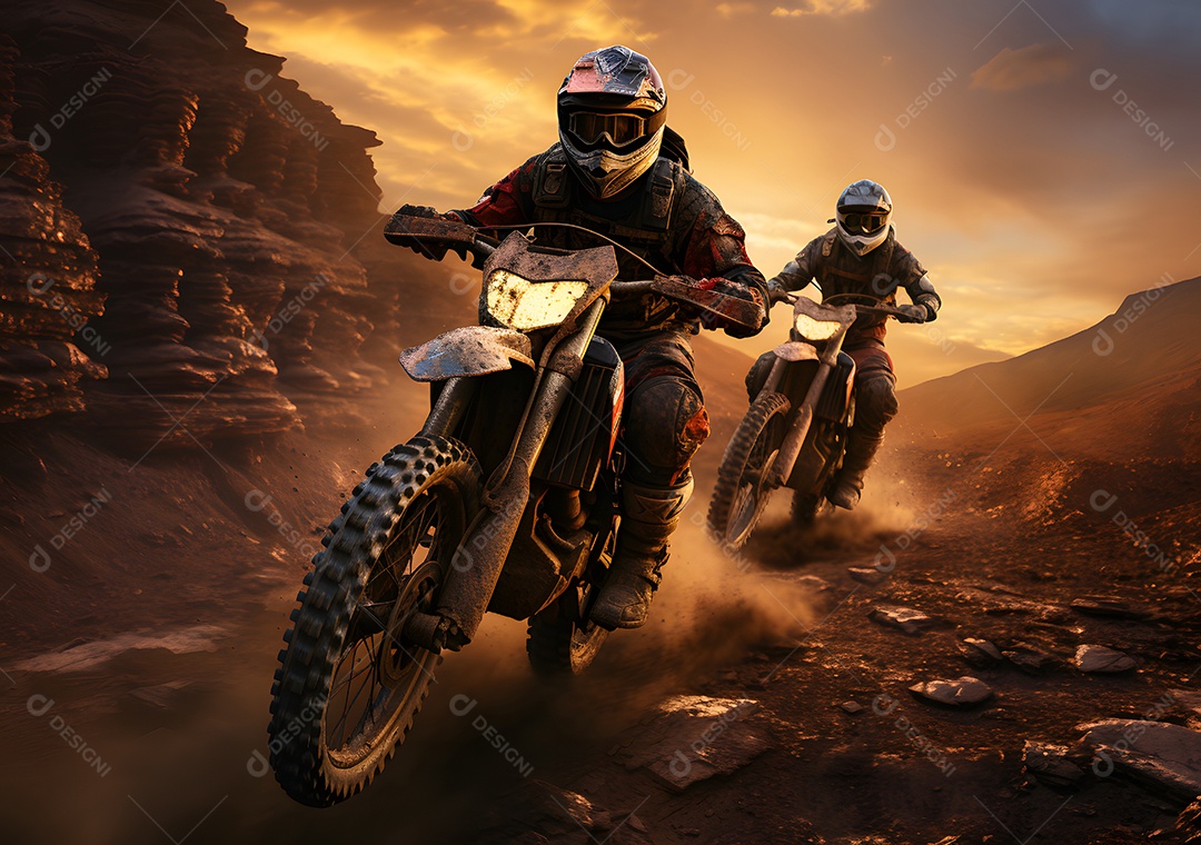 Piloto de motocross na corrida