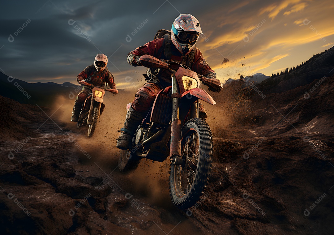 Piloto de motocross na corrida