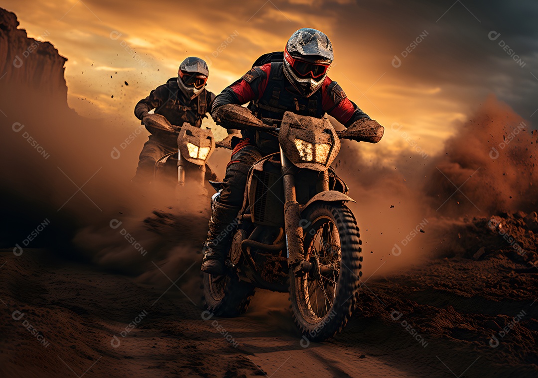 Piloto de motocross na corrida