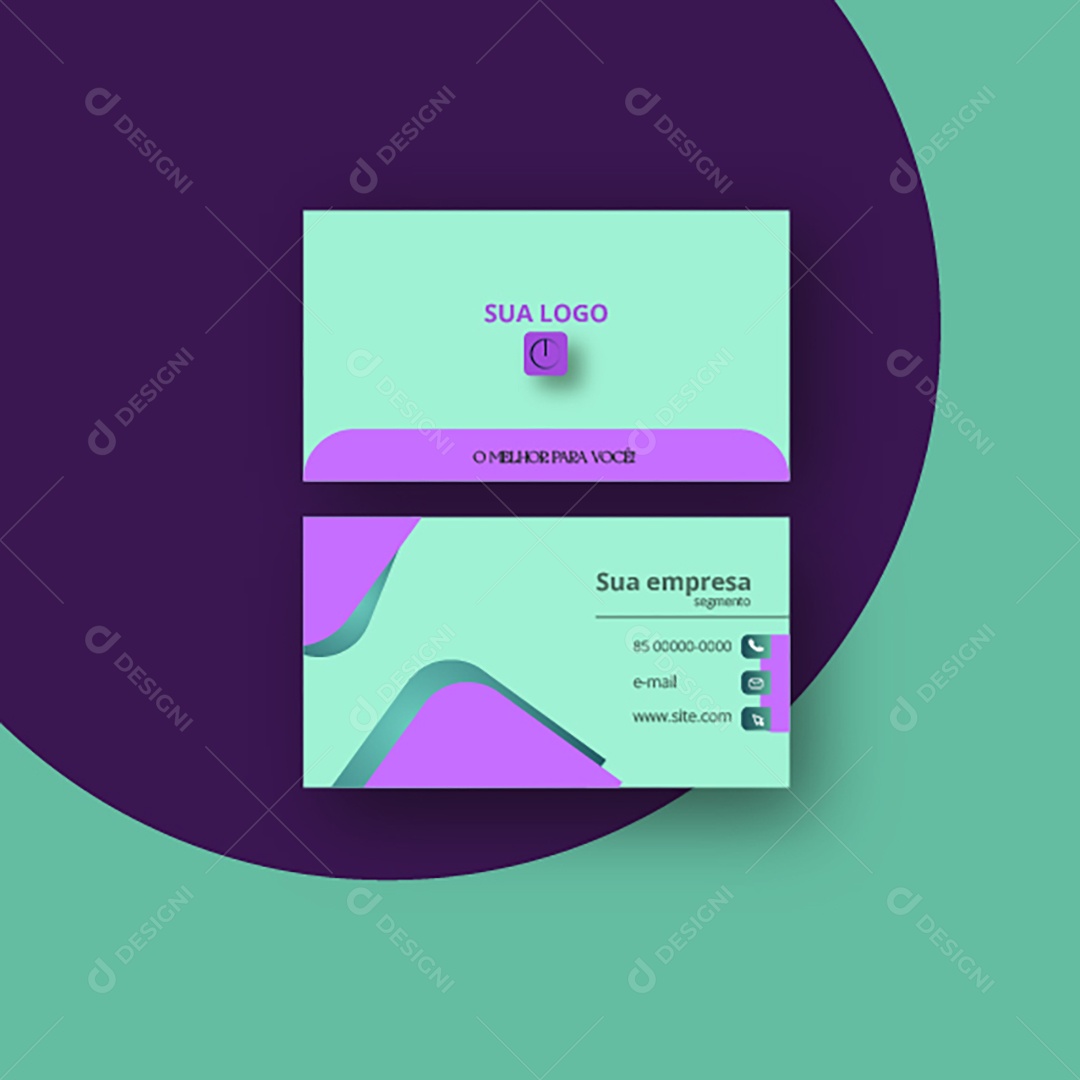 Cartão de Visita Azul e Roxo AI