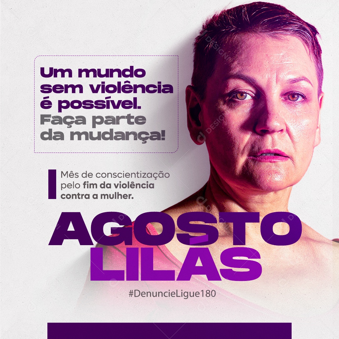 Social Media Agosto Lilás Violência Contra a Mulher PSD Editável