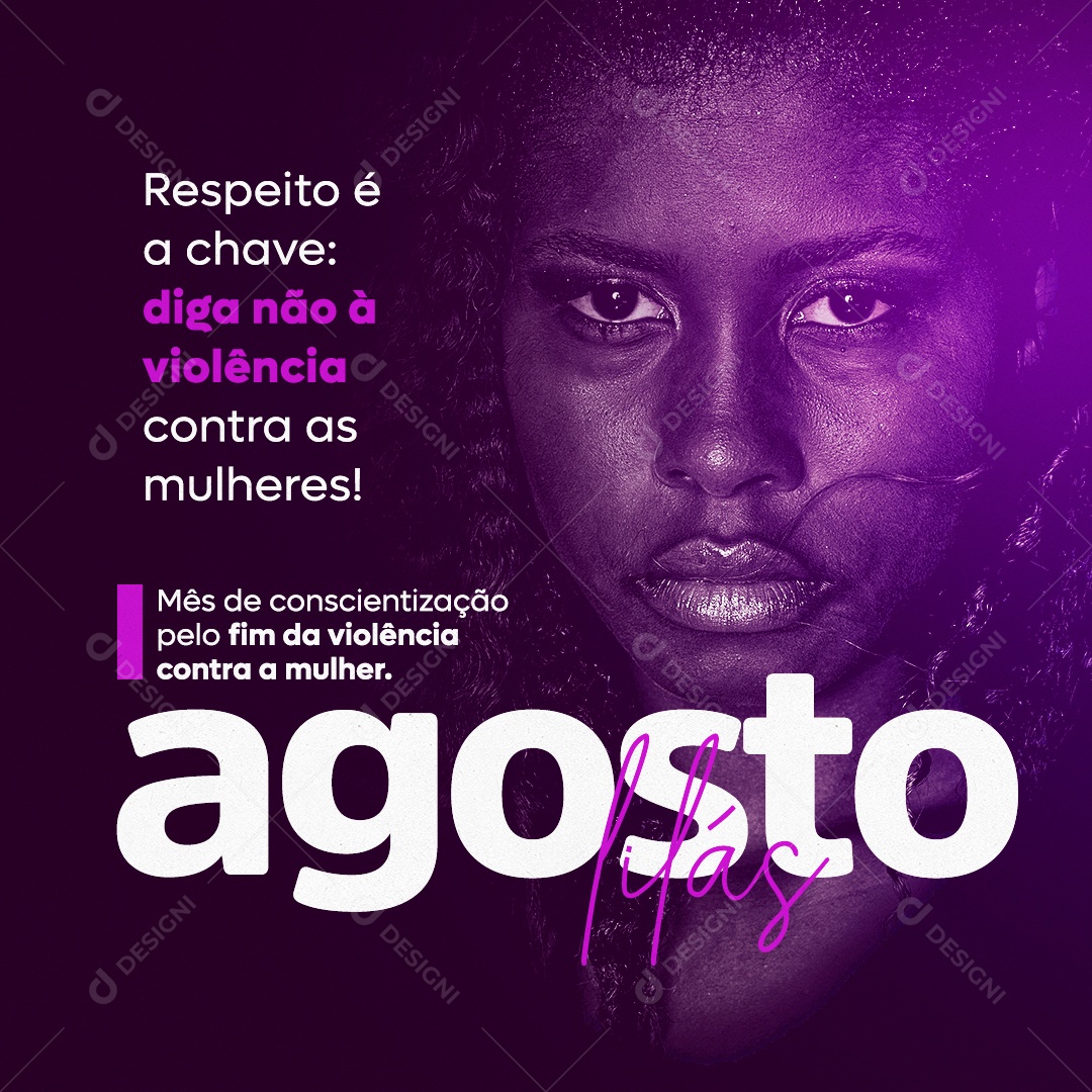 Social Media Diga Não à Violência Contra As Mulheres PSD Editável
