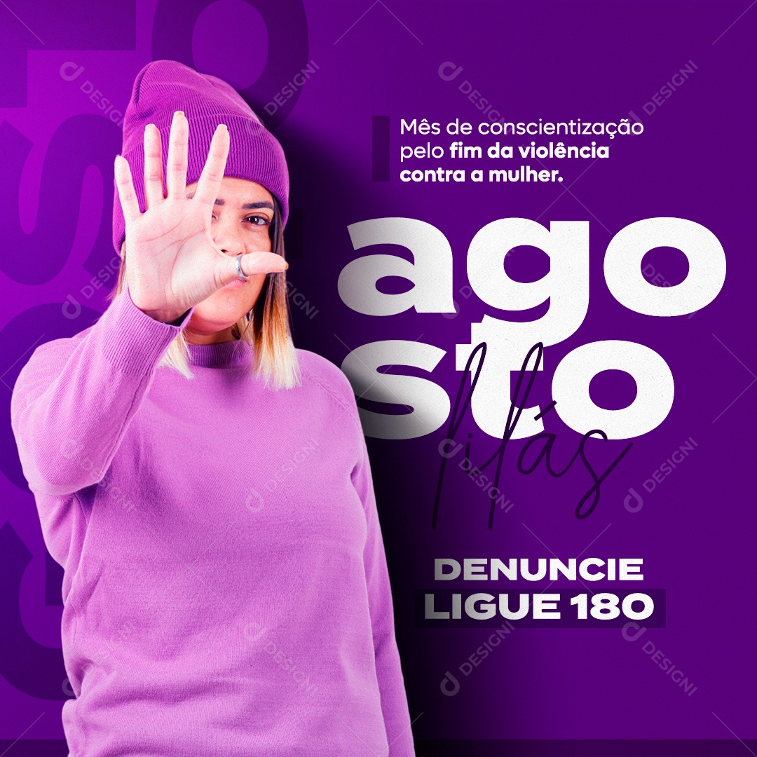 Social Media Fim Da Violência Contra a Mulher PSD Editável