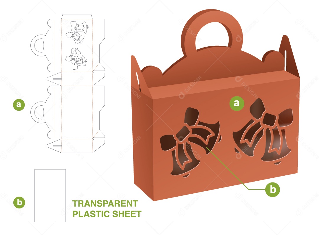 Caixa de Natal e Maquete 3D Vetor EPS