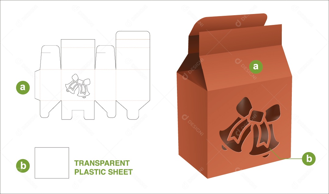 Caixa de Natal e Maquete 3D Vetor EPS