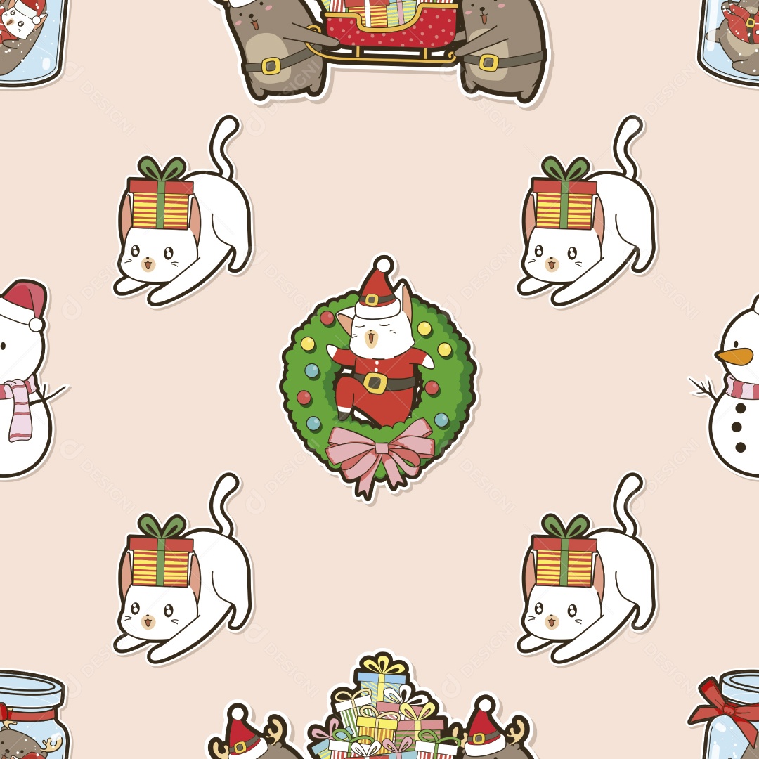 Conjuntos de Elementos Natalino Ilustração Vetor EPS