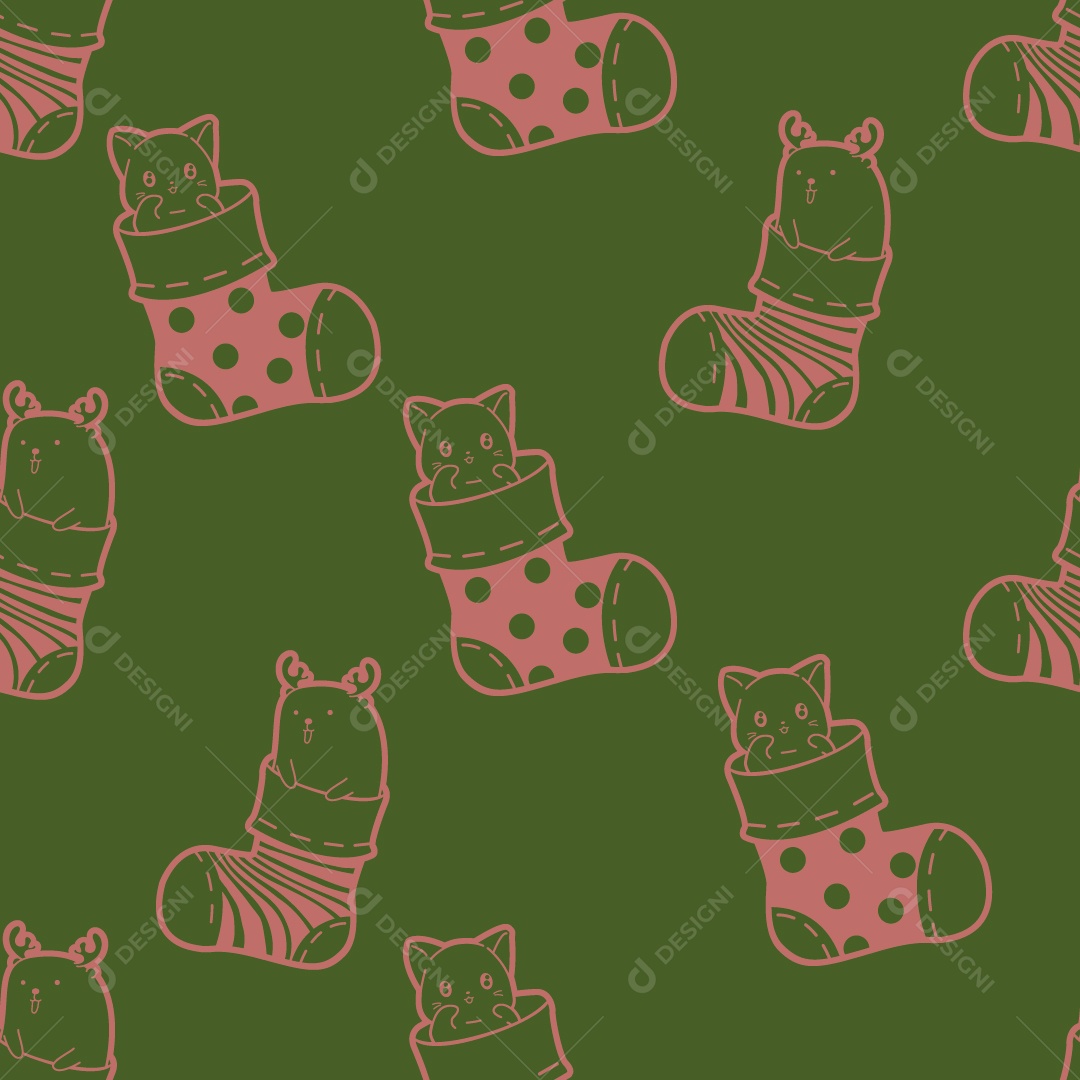 Conjuntos Natalino Fundo Verde Ilustração Vetor EPS