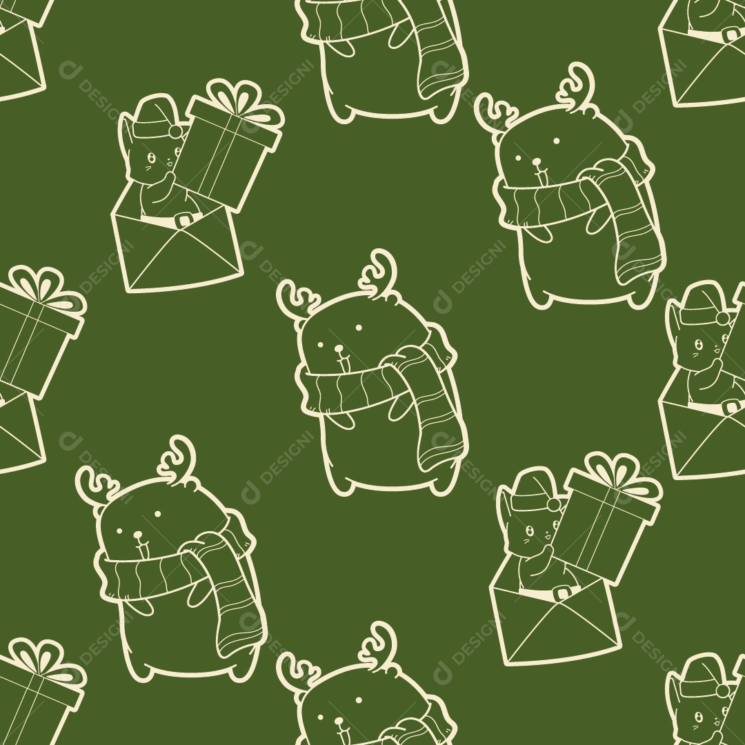 Conjuntos Natalino Fundo Verde Ilustração Vetor EPS