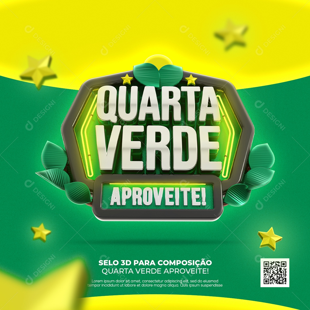 Selo 3D Ofertas Quarta Verde Aproveite Para Composição PSD