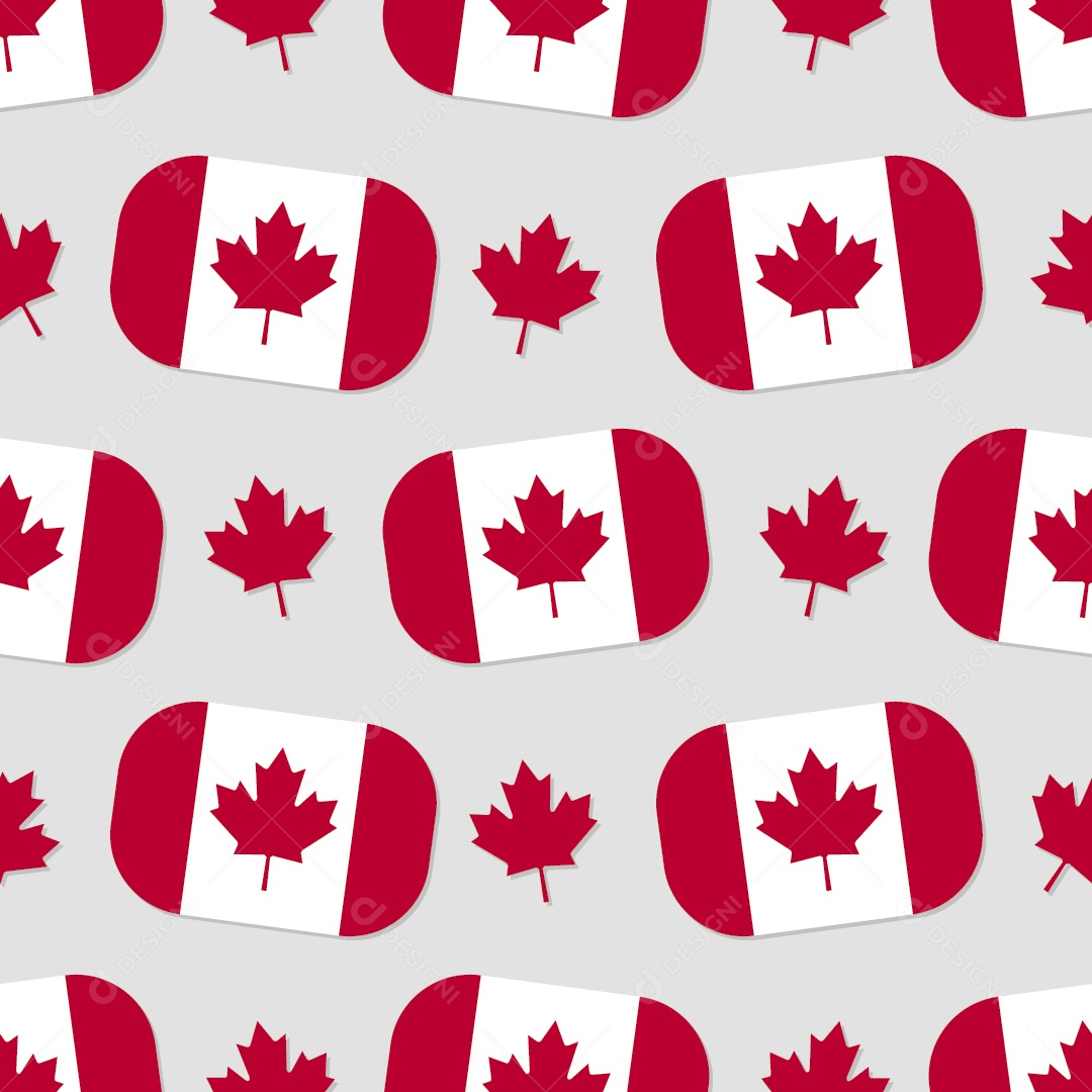 Conjunto de Bandeira do Canadá Ilustração Vetor EPS