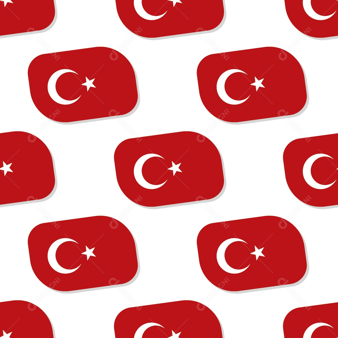 Conjunto de Bandeira da Turquia Ilustração Vetor EPS