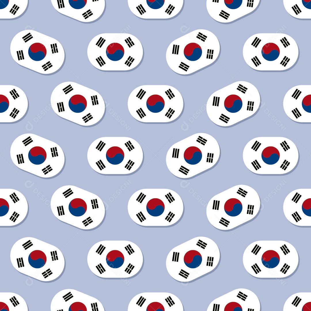 Conjunto de Bandeira da Coreia do Sul Ilustração Vetor EPS