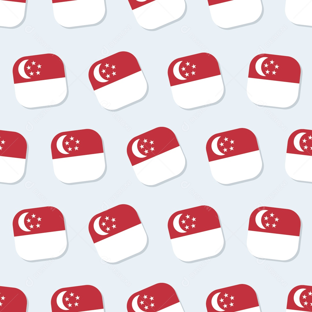 Conjunto de Bandeira de Singapura Ilustração Vetor EPS
