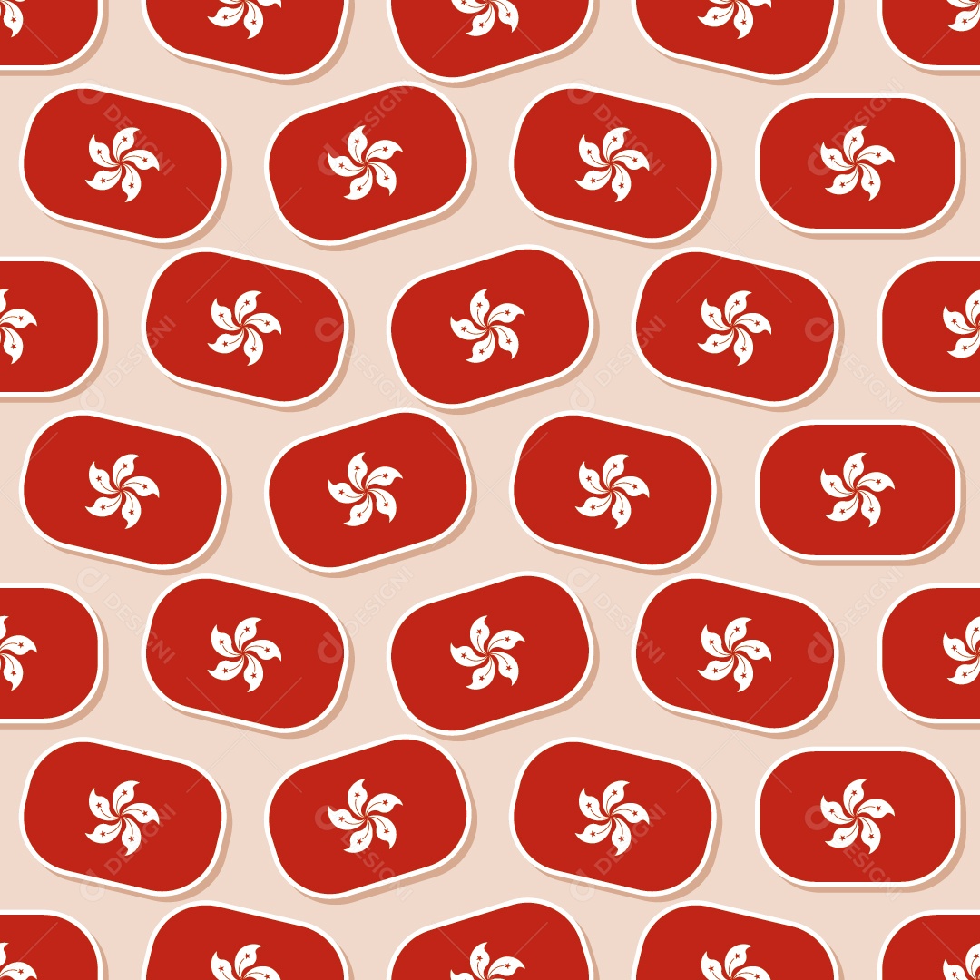 Conjunto de Bandeiras de Hong Kong Ilustração Vetor EPS