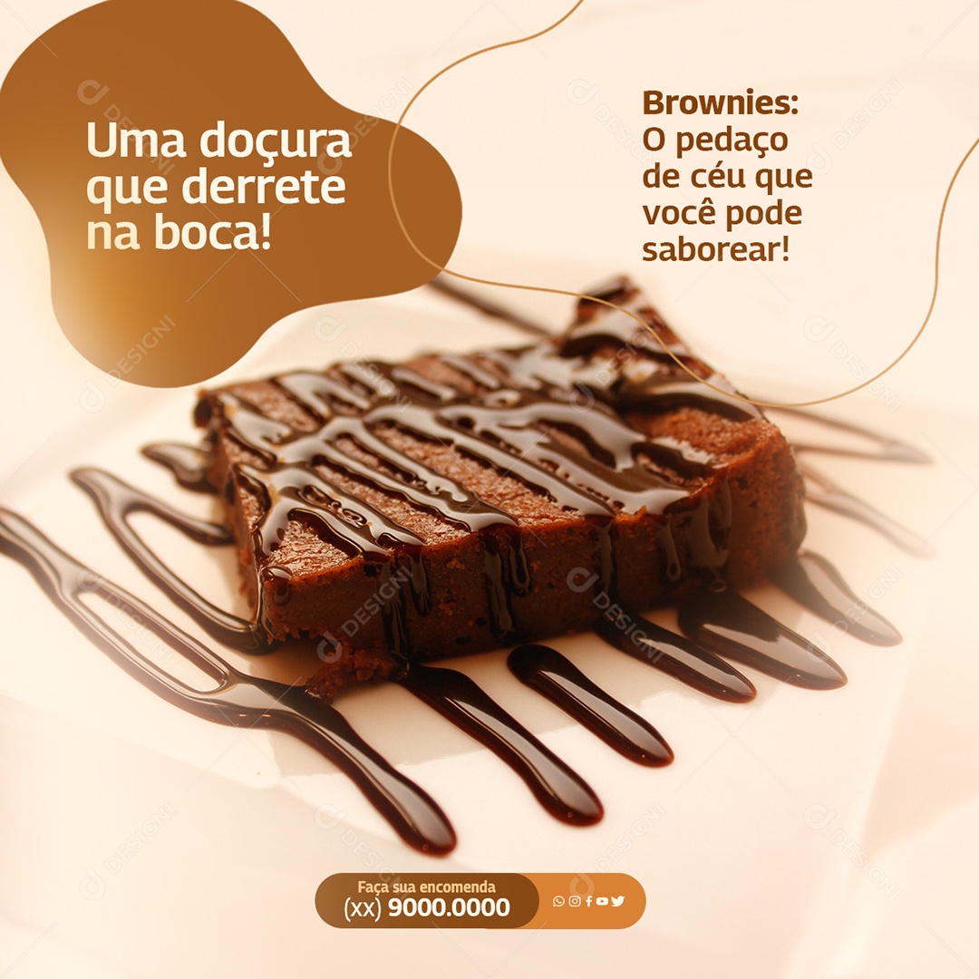 Brownie Uma Doçura Que Derrete Na Boca Social Media PSD Editável
