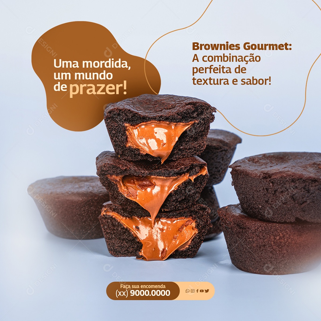 Social Media Brownies Gourmet Combinação Perfeita PSD Editável