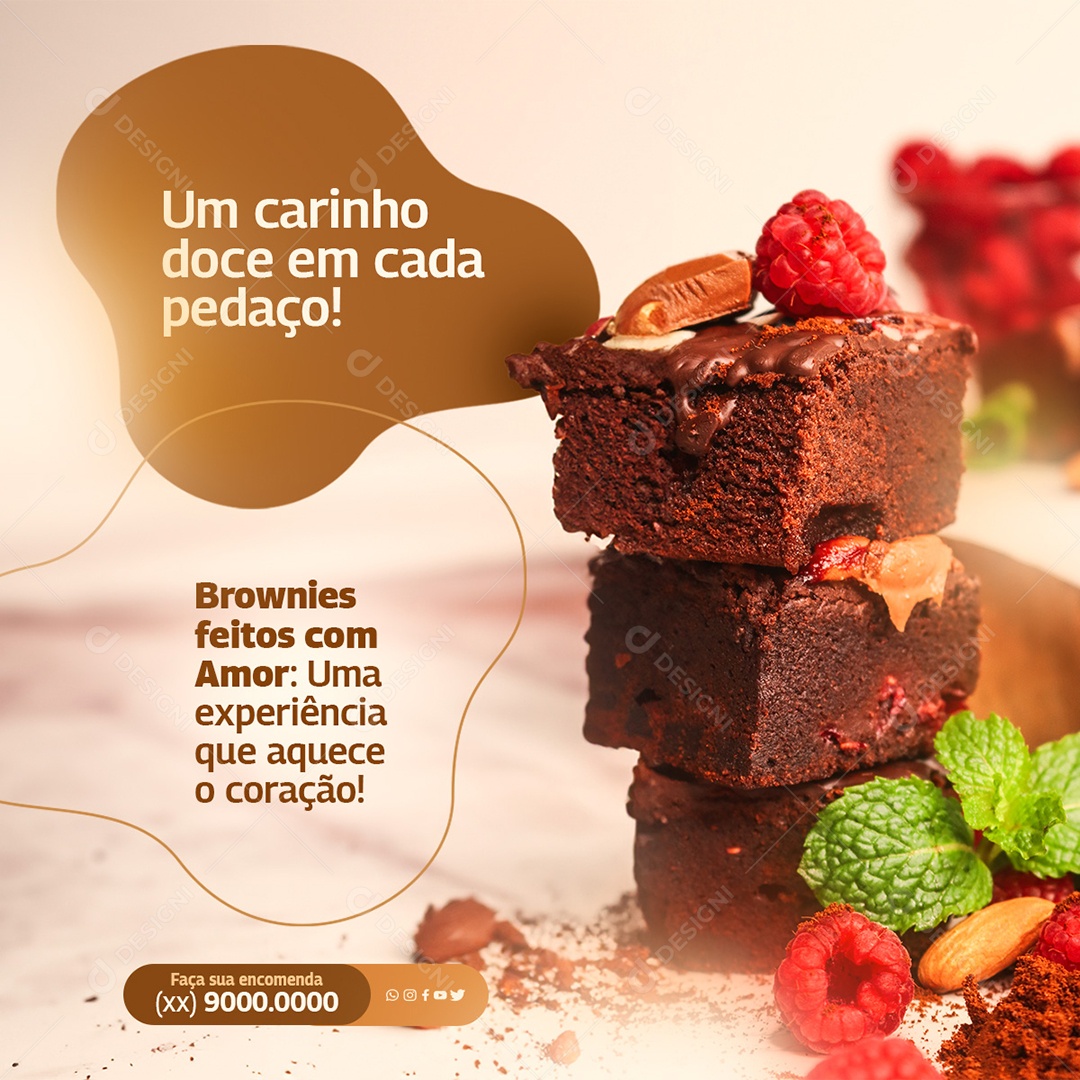 Brownies Feitos Com Amor Social Media PSD Editável