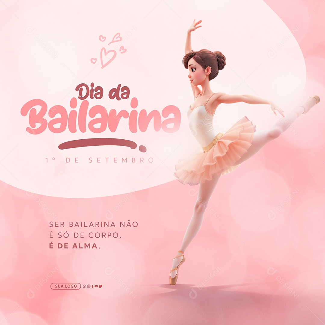 Social Media Dia Da Bailarina 1 De Setembro PSD Editável