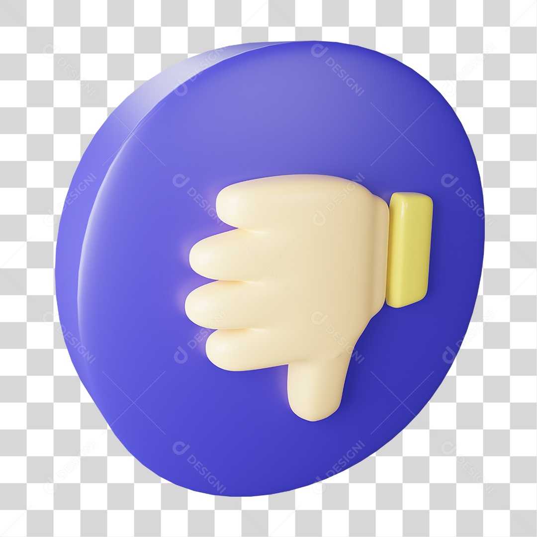 ícone Polegar Para Baixo Azul PNG Transparente