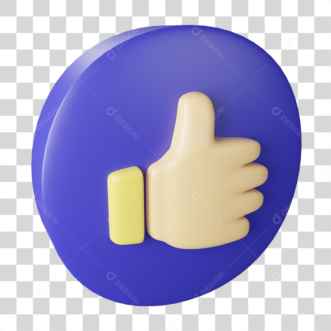 Ícone 3D Like Curtir Para Composição PNG Transparente