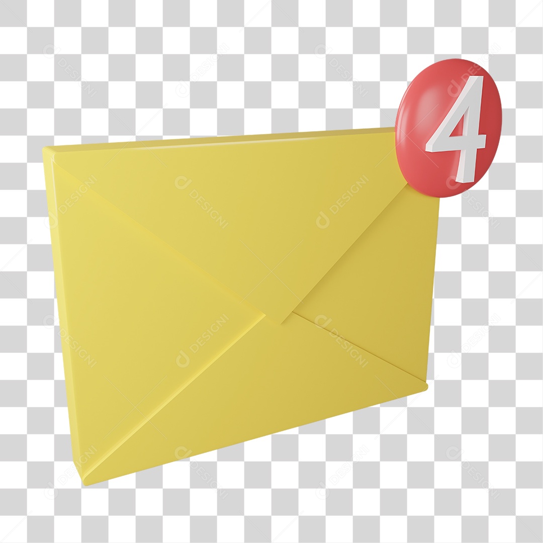 E-mail com Notificação de Mensagem PNG Trasnaprente