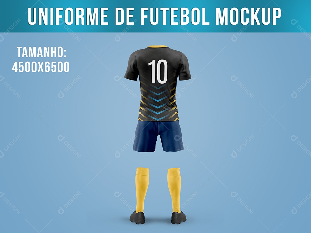 Uniforme de Futebol Mockup Kit Camiseta Shorts Meia PSD