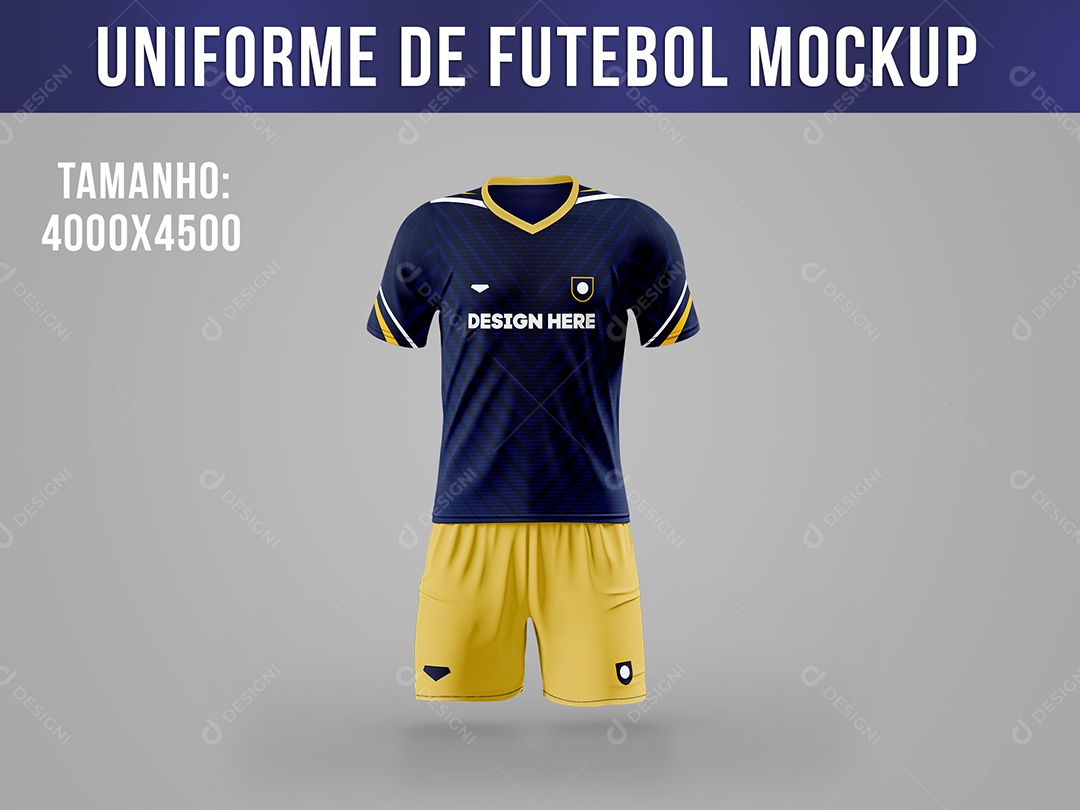 Uniforme de Futebol Mockup Kit Camiseta Shorts PSD