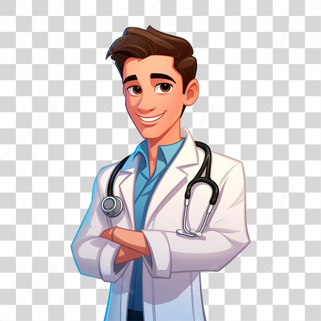 Jovem Doutor de Óculos PNG Transparente