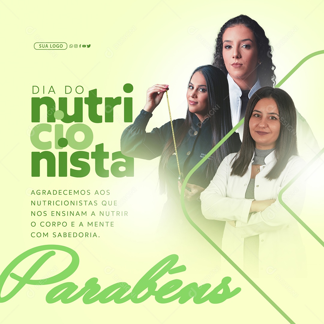 Social Media Dia Do Nutricionista Parabéns PSD Editável