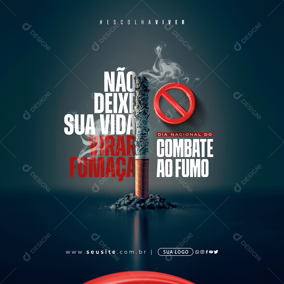 Social Media Dia Nacional Do Combate Ao Fumo PSD Editável