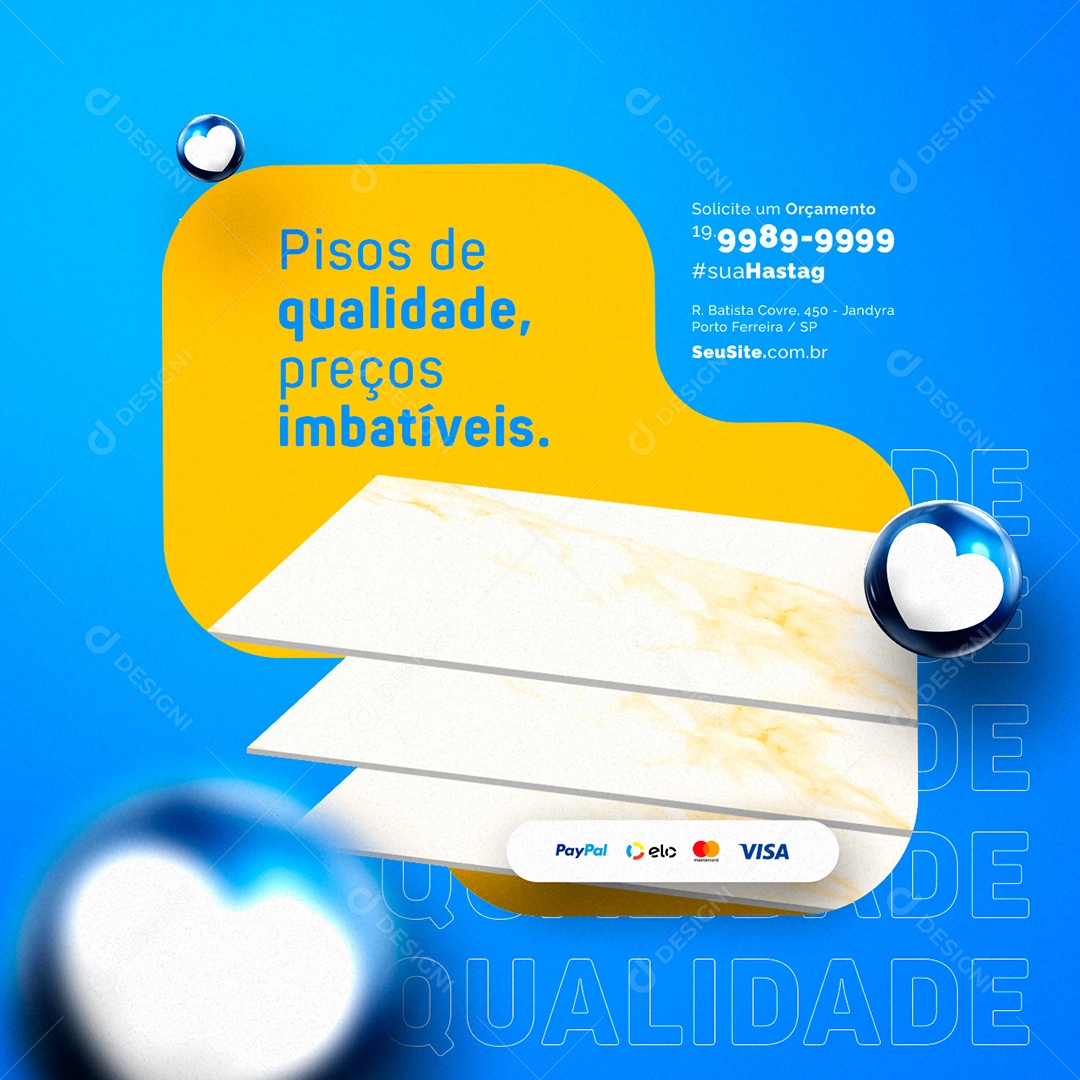 Loja de Pisos Solicite um Orçamento Social Media PSD Editável