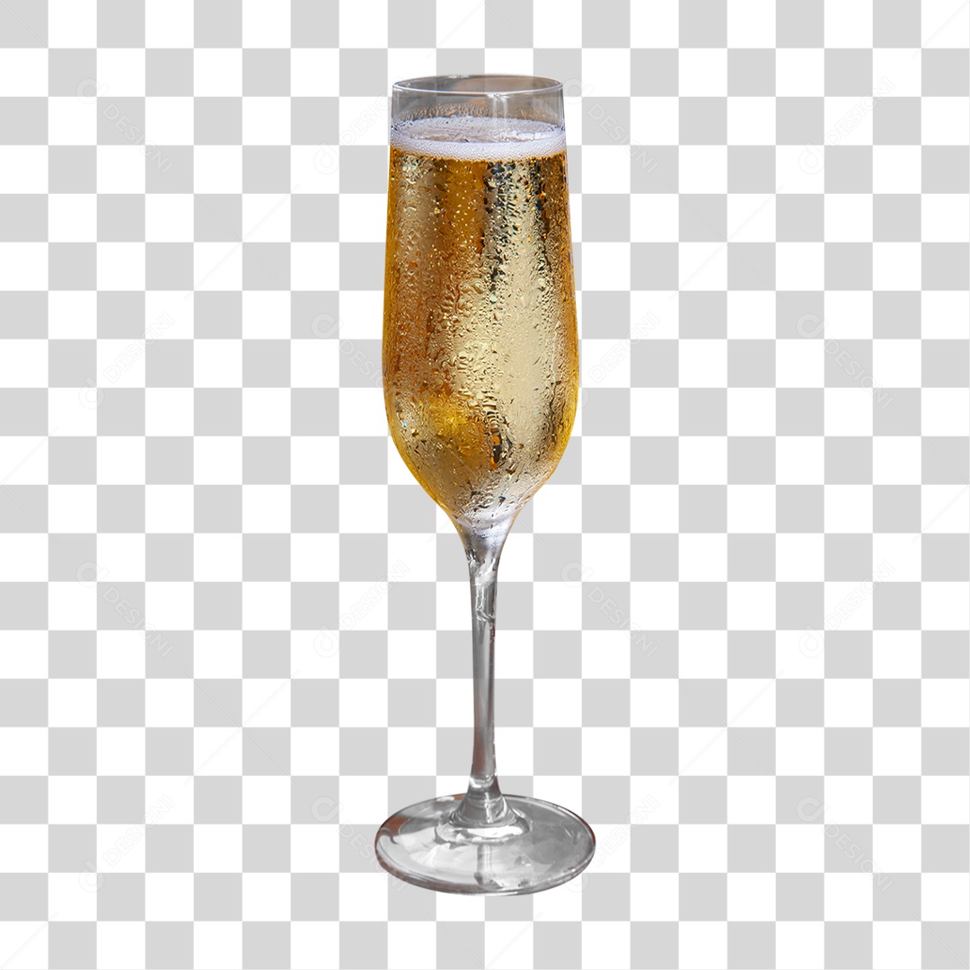 Taça com Champanhe PNG Transparente
