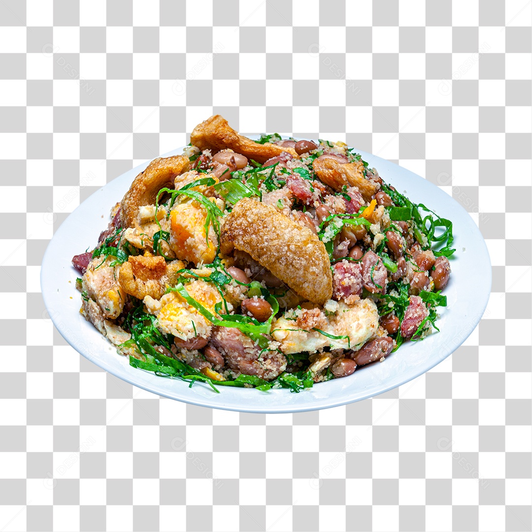 Feijão com Couve e Torresmo PNG Transparente