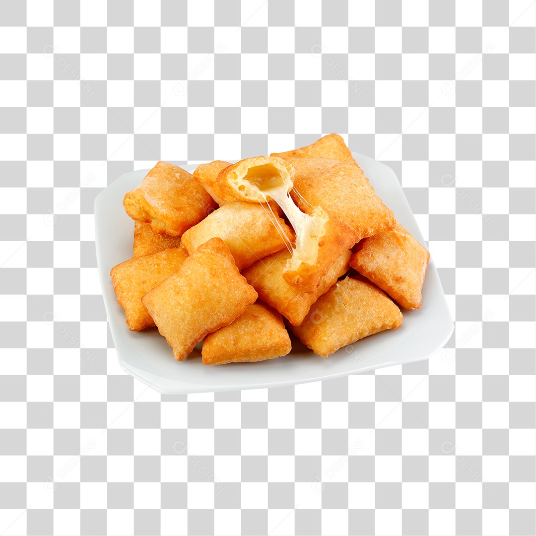 Salgados com Queijo em Prato PNG Transparente