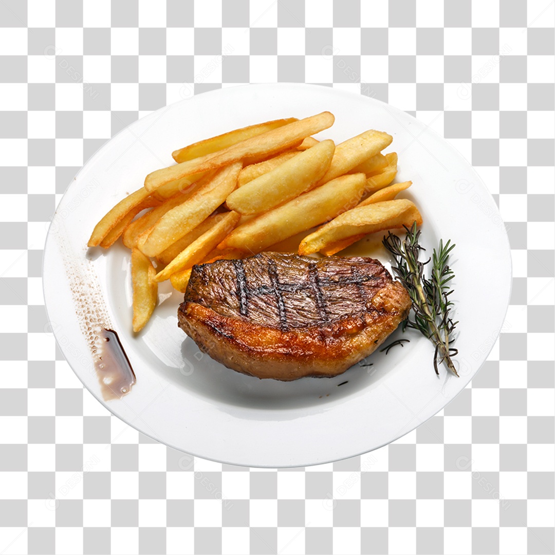 Prato com Batata e Carne PNG Transparente