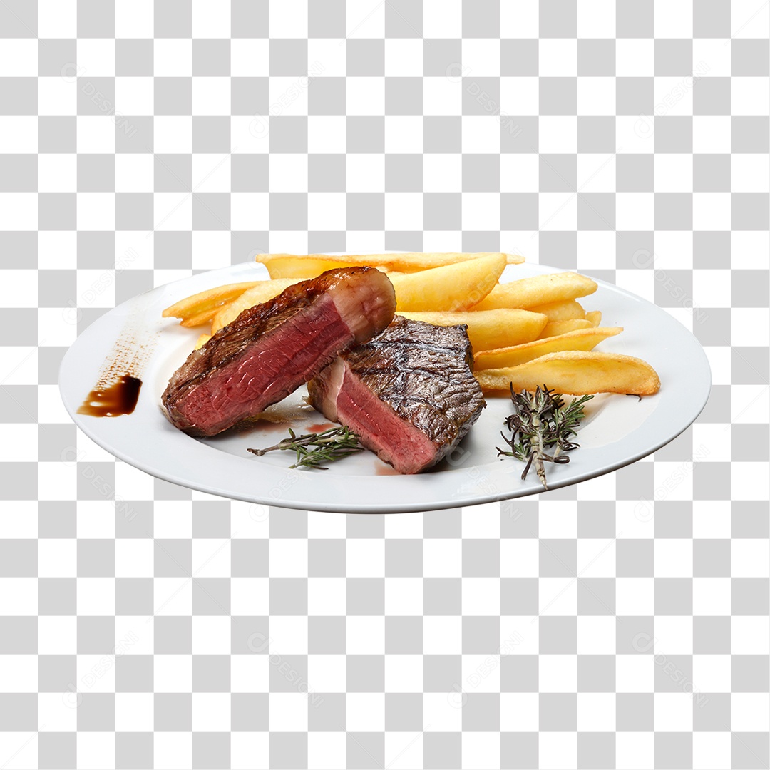 Prato com Batata Carne PNG Transparente