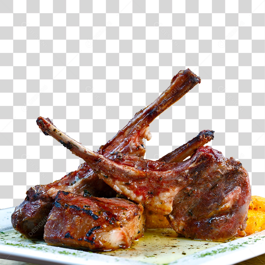 Porção de Carne Assada Costelas PNG Transparente