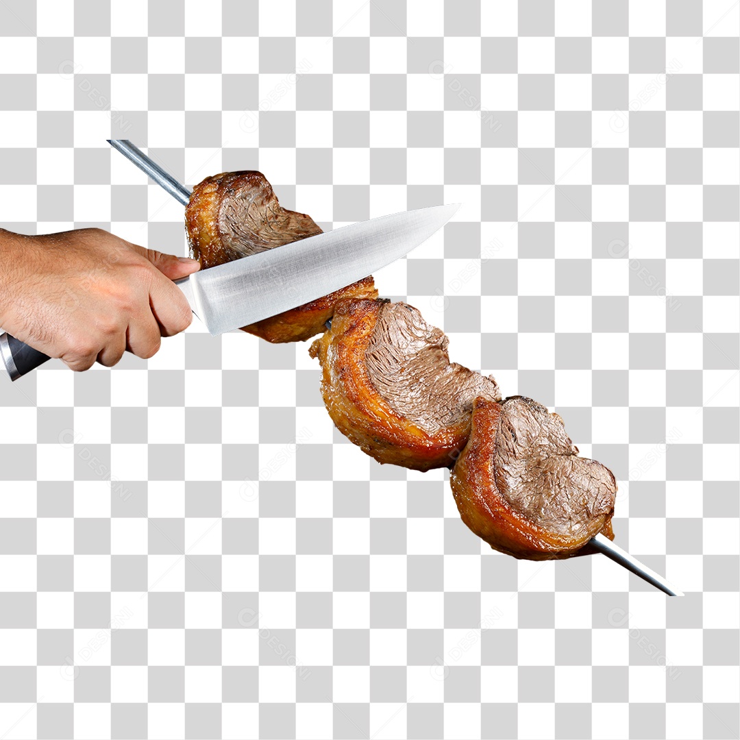 Espeto com Corte de Carne Bovina Churrasco PNG Transparente