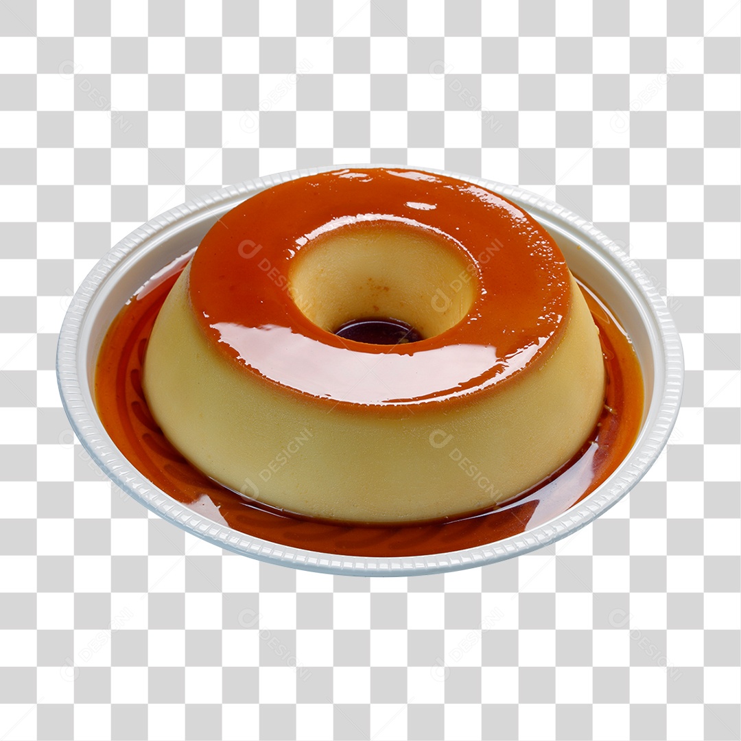 Sobremesa Pudim com Calda PNG Transparente